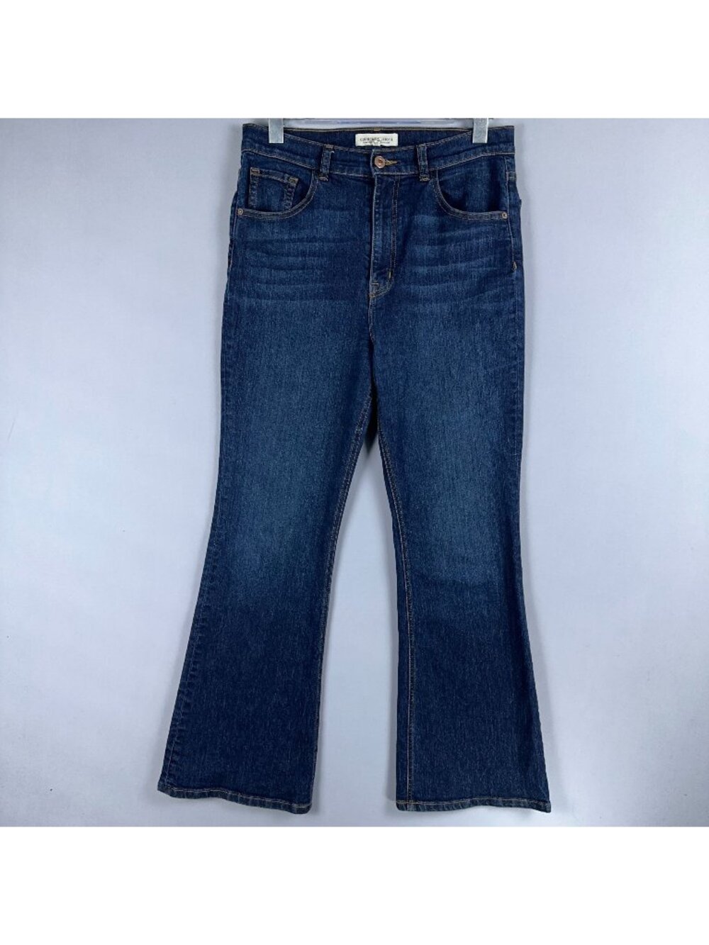 Current Elliott Flare Jeans High Rise Womens Size 31 Blue Dark Wash Made In USA